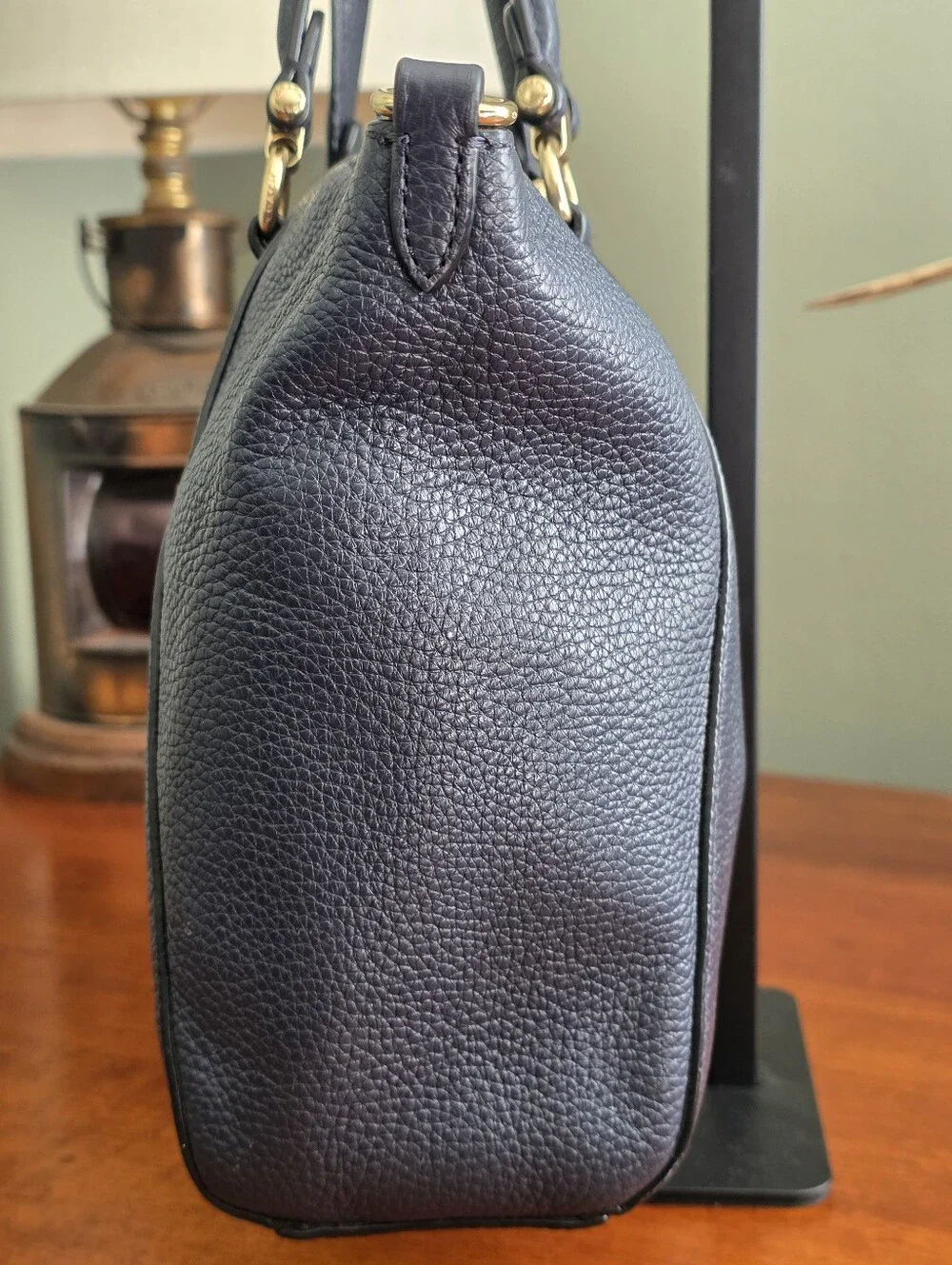 Coach 79997 Prairie Satchel Navy Blue Pebbled Leather Crossbody Bag